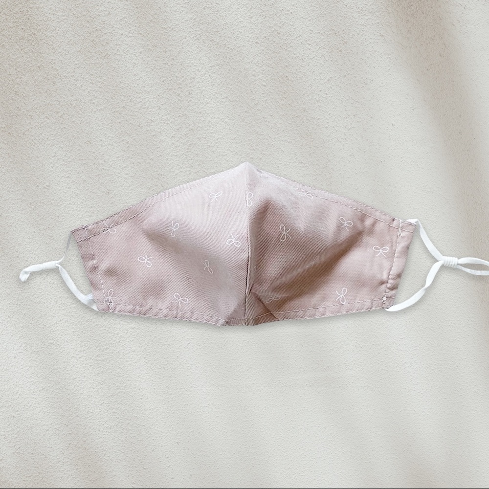 pink bow valentine’s day adjustable strap adult face mask